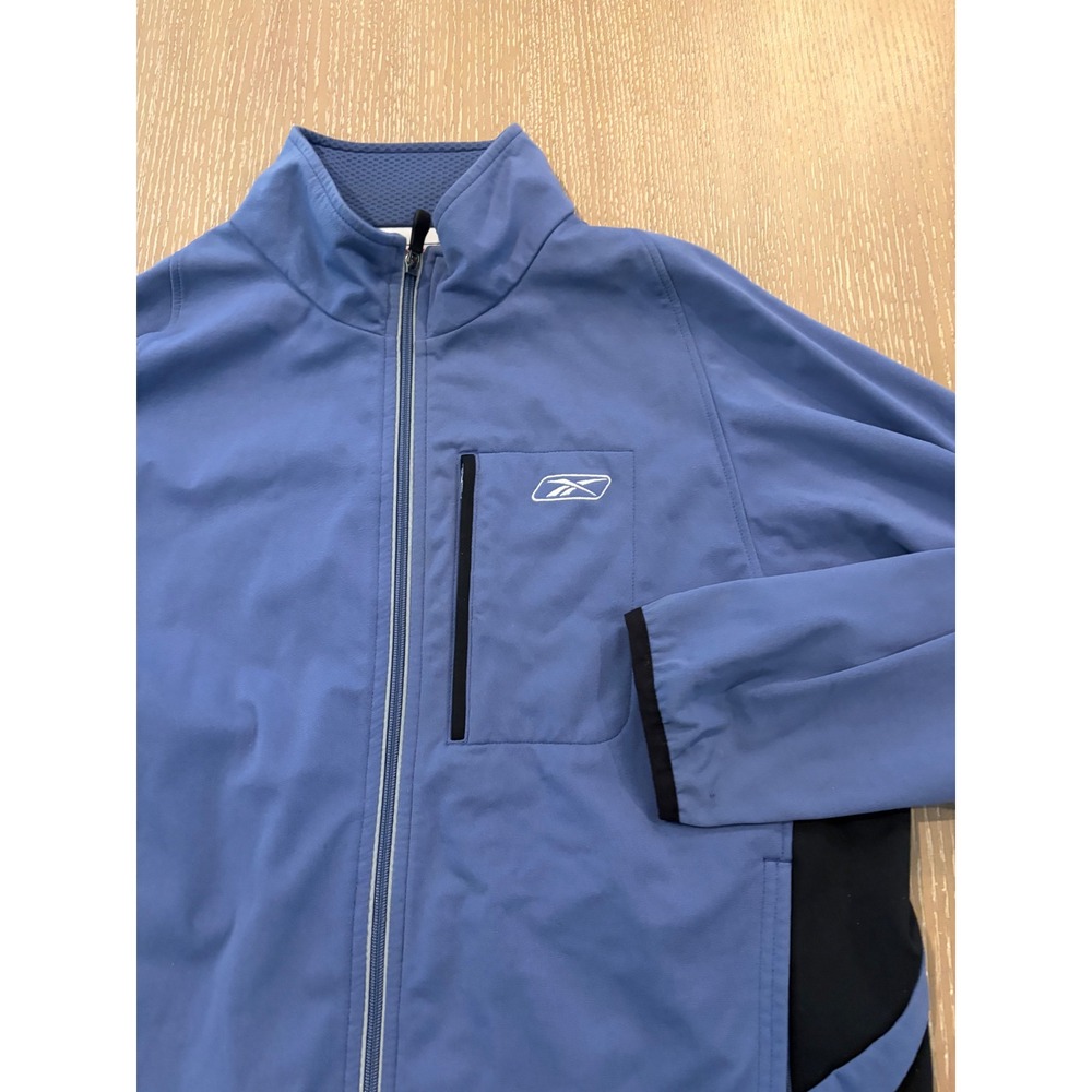 Reebok Women's Size S Blue Black Softshell Full Zip Athletic Outdoor Jacket